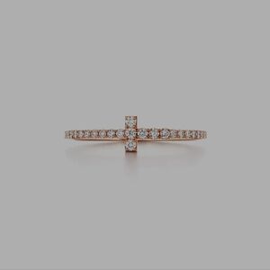 Tiffany & Co. Rose gold t wire band diamond ring 18k
